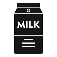ícone do pacote de leite, estilo simples vetor