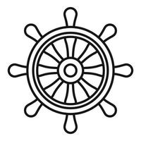 ícone de roda de navio náutico, estilo de estrutura de tópicos vetor