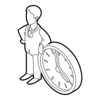 empresário e relógio mostrando o ícone de 4 relógios vetor
