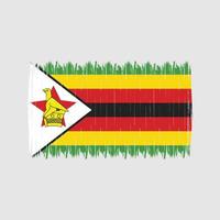 escova de bandeira do zimbabué vetor