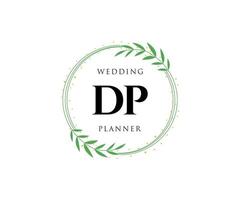 dp letras iniciais coleção de logotipos de monograma de casamento, modelos modernos minimalistas e florais desenhados à mão para cartões de convite, salve a data, identidade elegante para restaurante, boutique, café em vetor