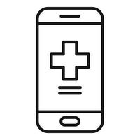 ícone de medicina de telefone, estilo de estrutura de tópicos vetor