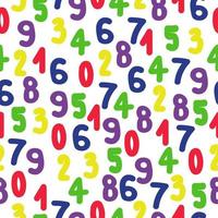 números de zero a nove padrão perfeito, números multicoloridos em um fundo branco vetor