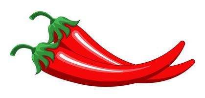 vetor de pimentão vermelho isolado no fundo branco. pimenta malagueta para logotipo de comida, banner, flyer