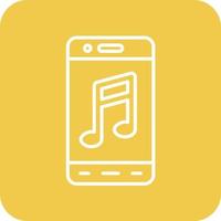 linha de aplicativo de música móvel ícones de fundo de canto redondo vetor