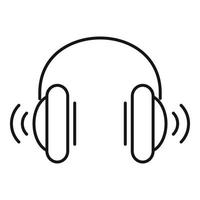 ícone de fones de ouvido de engenheiro, estilo de estrutura de tópicos vetor
