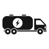 ícone de energia de óleo de caminhão, estilo simples vetor