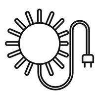 ícone de energia solar limpa, estilo de estrutura de tópicos vetor