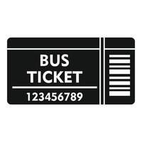 ícone de bilhete de ônibus de papel, estilo simples vetor