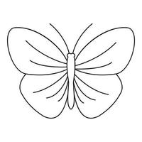 borboleta com ícone de faixa, estilo de estrutura de tópicos vetor
