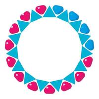 círculo de carregamento com ícone de corações rosa e azuis vetor