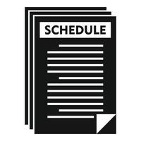 ícone de agenda de papel syllabus, estilo simples vetor