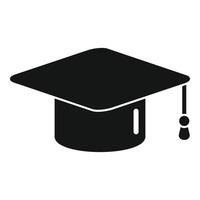 ícone do chapéu de formatura da escola de condução, estilo simples vetor