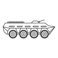 ícone do tanque de batalha do exército, estilo de estrutura de tópicos vetor