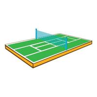 ícone da quadra de tênis, estilo cartoon vetor