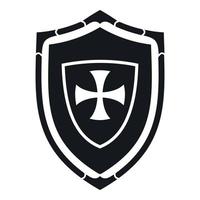 escudo com ícone de cruz, estilo simples vetor