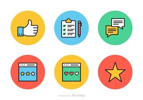 Depoimentos e Feedback Flat Line Vector Icons