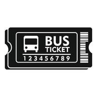 ícone de passagem de ônibus de papelão, estilo simples vetor