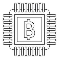 ícone de chip, estilo de estrutura de tópicos vetor