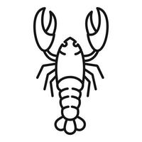 ícone de lagosta do mar, estilo de estrutura de tópicos vetor