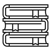 ícone de pilha de livros de plano de estudos, estilo de estrutura de tópicos vetor