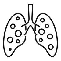 ícone de pulmões de coronavírus, estilo de estrutura de tópicos vetor