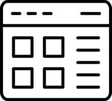 ícone de vetor de layout de site