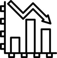 ícone de vetor de diagrama de declínio