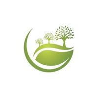 logotipos da ecologia de folhas verdes vetor