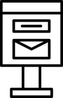 ícone de linha de caixa postal vetor