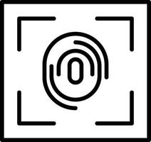 ícone de linha de scanner de impressão digital vetor