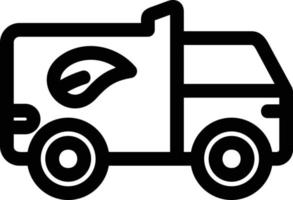ícone de linha de caminhão ecológico vetor