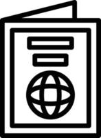 ícone de linha de passaporte vetor