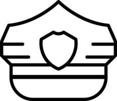 ícone de linha de chapéu de polícia vetor