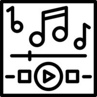 ícone de linha de reprodução de música vetor