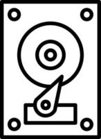 ícone de linha de disco rígido vetor