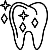 ícone de linha de dente vetor