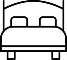 ícone de linha de cama vetor