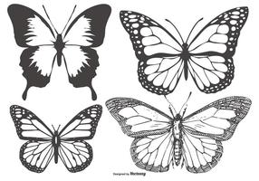 Coleção da borboleta do vintage / Mariposa vetor