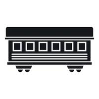 ícone do carro de trem de passageiros, estilo simples vetor