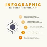 modelo de apresentação de infográficos sol nascer do sol pôr do sol apresentação de 5 etapas vetor