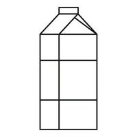 ícone da caixa de leite, estilo de estrutura de tópicos vetor