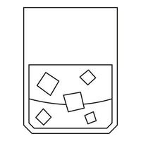 copo de ícone de uísque, estilo de estrutura de tópicos vetor