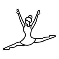 vetor de contorno do ícone de salto de bailarina. dança de silhueta de balé