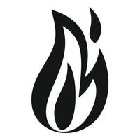 ícone de perigo de chama de fogo, estilo simples vetor