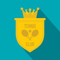 brasão de armas do ícone do clube de tênis, estilo simples vetor