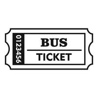 ícone de bilhete de ônibus de negócios, estilo simples vetor