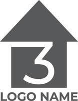 vetor grátis de logotipo de 3 casas