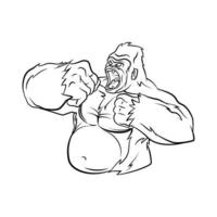 ilustração vetorial de gorila vetor