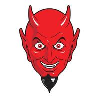 ilustração de cabeça de diabo vermelho vetor